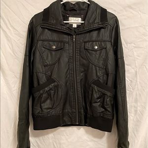 Black leather jacket
